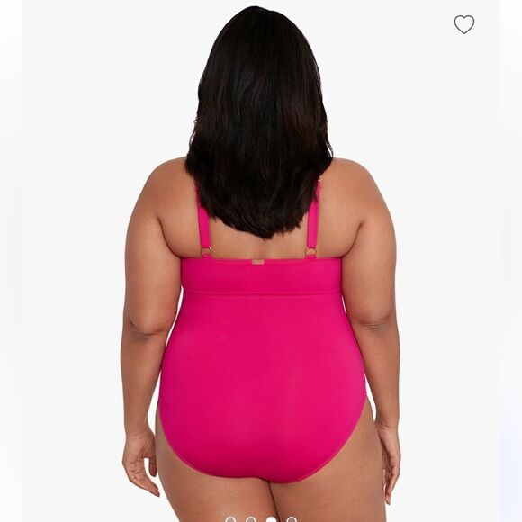 LAUREN RALPH Plus Size Halter-Neck One Piece Swimsuit, swimwear size 18 W Orchid - Picture 6 of 16